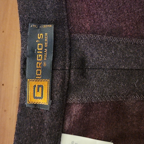 Vintage Giorgio's of Palm Beach Black & Wine Virgin Wool Blend Career Pants - 10 - Picture 8 of 12